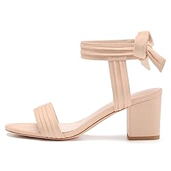 Womens Open Toe Ankle Tie Back Low Block Chunky