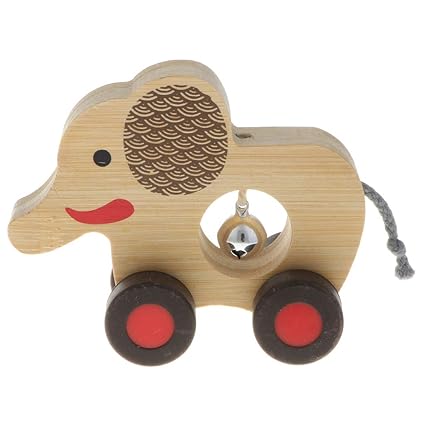 wooden animal rattle