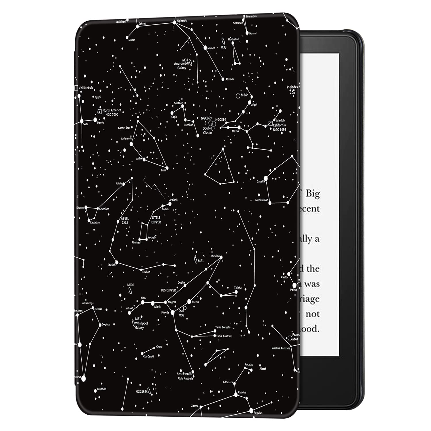 BOZHUORUI Slim Case for Kindle Paperwhite 11th Generation and Kindle Paperwhite Signature Edition eReader (6.8 inch, 2021 Release) - PU Leather Lightweight Cover with Auto Wake/Sleep (Constellation)