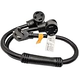 Parkworld 886603 NEMA 14-30 Splitter, Dryer 14-30P Male Plug to (2) 14-30R Female Receptacle, Dryer 4-Prong 30 AMP 14-30 Y Ad