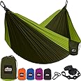 Gorilla Grip Durable Portable Camping Hammock, Holds 400lbs with Heavy Duty Tree Straps, Comfortable Travel Swing, Camp Hammocks, Easy to Use and Install, Outdoor Essentials, Green, 10x6.5 FT