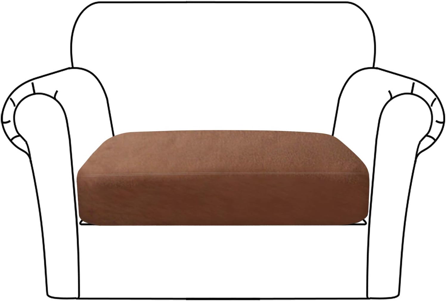 Sofa Seat Cushion Covers, Velvet Couch Cushion Slipcover Covers Protector, Stretch Soft Velvet