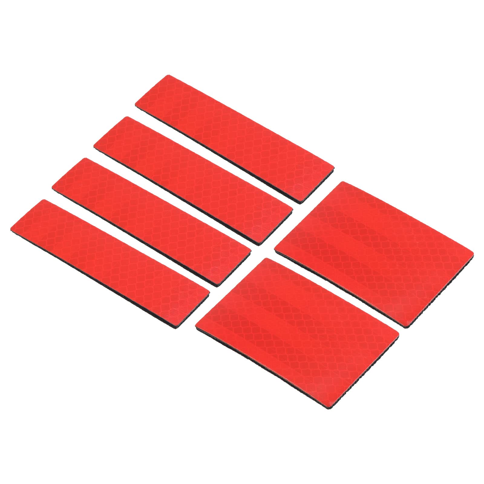 PATIKIL Reflective Patch 1x4 2x3, 6 Pcs Hook and Loop Fastener Safety Appliques for Night Sportsperson Worker Hiker, Red