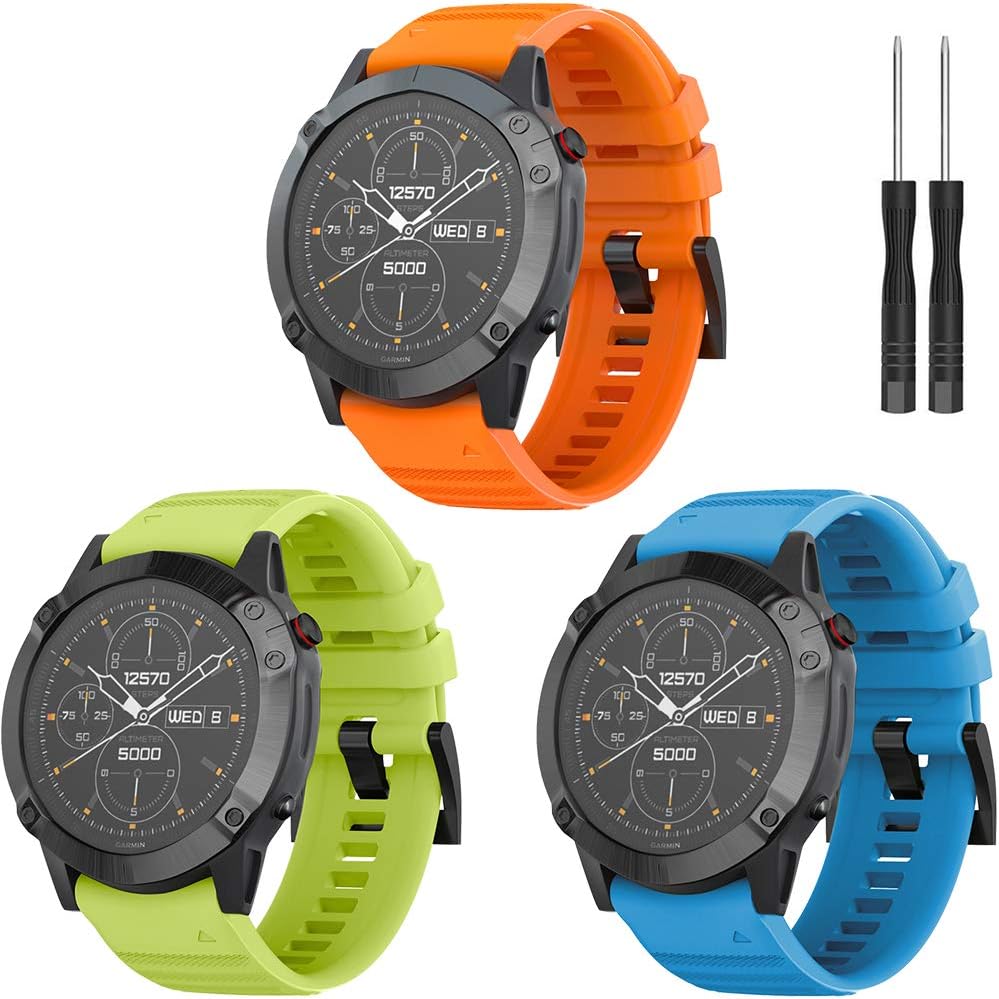 TOPsic Correa para Garmin Fenix 5X, Suave Silicona Banda de Reemplazo para Fenix 5X Sapphire Multisport 51mm GPS Watch/Fenix 3/ Fenix 3 HR/Fenix 5X ...