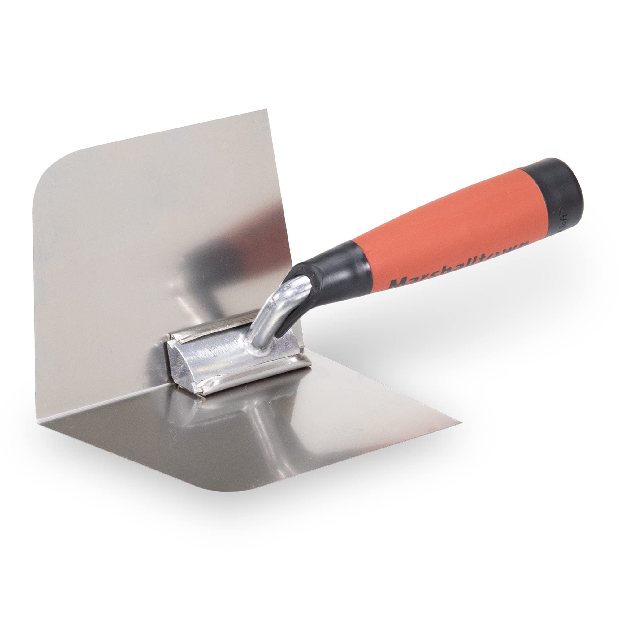 Marshalltown M/TM23RD Rounded Curved Inside Corner Trowel 4"x5" with durasoft Handle, Silver