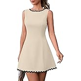 Benfoly Women Crochet Swim Cover Up Knit Mini Dress Sleeveless Summer Bathing Suit Swimwear Beach Vacation Casual Sundress