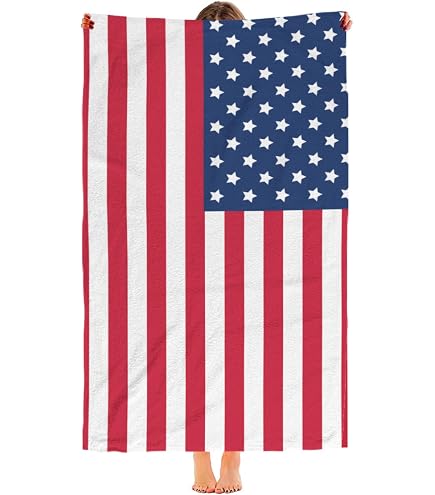 Amazon.com: Island Gear USA American Flag Beach Blanket Towel 30