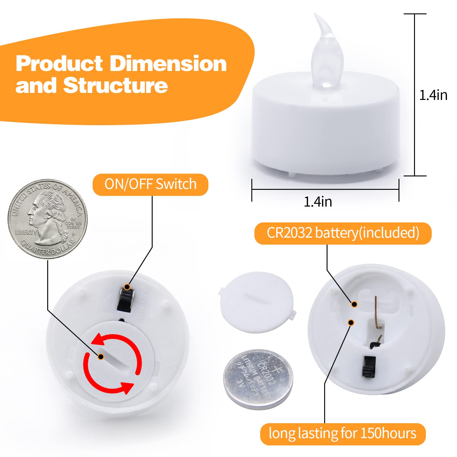 KOABY 12 Pack LED Tea Lights, Flickering Warm White Lights, Battery Operated