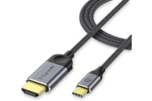 QGeeM USB C to HDMI Cable Adapter 6FT 4K, USB Type C to HDMI Thunderbolt 3/4 Compatible for iPhone 16, Galaxy, MacBook Pro/air, IPad pro, Surface,Dell XPS, HP, Thinkpad, Pixelbook, and More