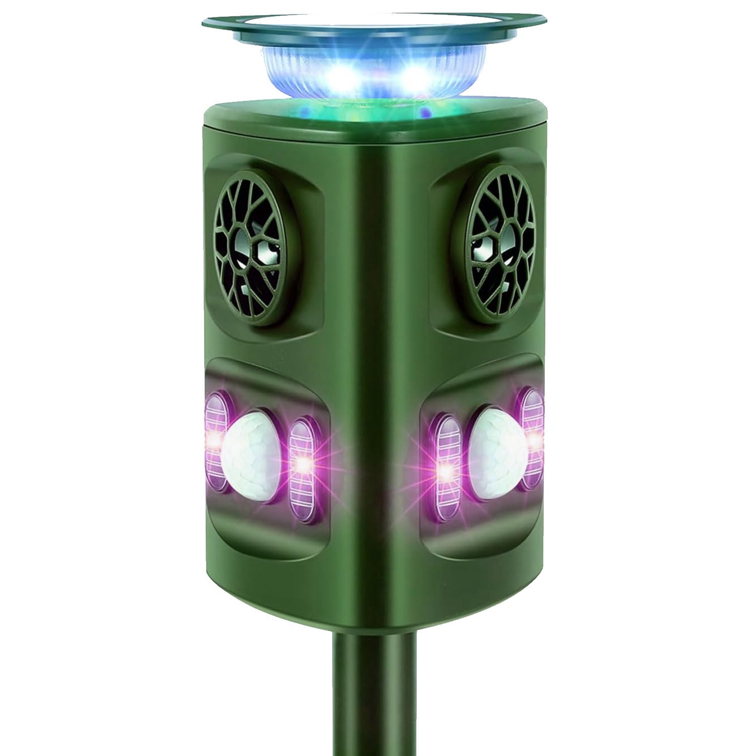 Photo 1 of 1 Pack Rechargeable 360° Motion Sensor 2025 Solar Ultrasonic Animal Repeller, Deer Repellent Devices, Deer Deterrent with Flashing Light, Repel Dogs Cat Skunk Rabbit Squirrels Yard Garden Outdoor