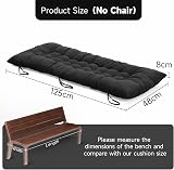 DKIEI 125x48cm Garden Bench Cushion 2/3 Seater 8cm Thick Non-Slip Straps view 5