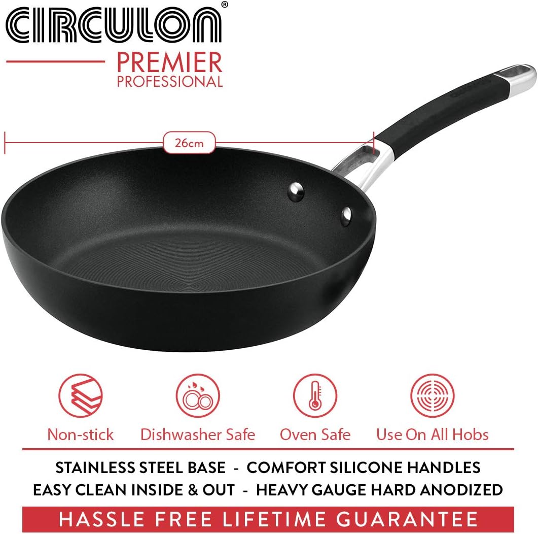 Induction Non Stick Frying pan Hard Anodized Aluminium Cookware Hassle free Lifetime Guarantee