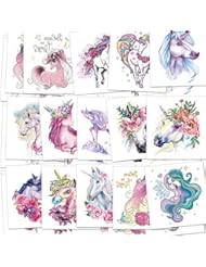 Unicorn Temporary Tattoos for Children Kids Girls(45Sheets),Konsait Great Girls Fake Stickers Waterproof Rainbow Unicorn Kids Birthday Party Favors Decorations Birthday Party Gift Bag Fillers
