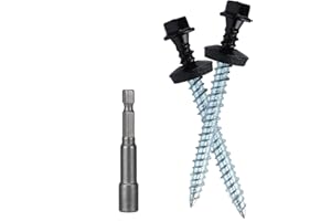 BOBIBBI Metal Roofing Screws 10 x 2 inch, Black Hex Head Sheet Metal Roof Screw with EPDM Washer for Corrugated Roofing (250Pcs)