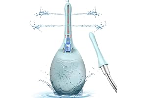 PROPODUSCHE Enema Douche Anti Back-Flow, Amal Douche Connected to Shower Hole,Enema Bulb with 7 Spouts, Reusable Portable Enima Vaginal Cleaner kit for Men Women (Blue)