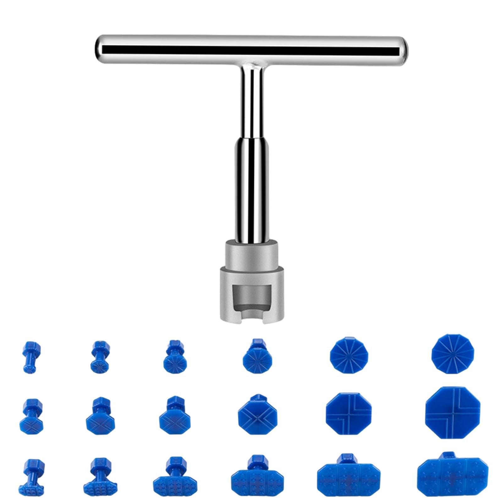 Photo 1 of SYCOOVEN 19pcs Dent Repair Puller Kit, Universal T Bar Dent Repair Paintless Dent Repair Puller, Dent Removal Kit Include T Bar Dent Puller and 18 Auto Dent Pulling Tabs for Car