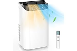 DOMANKI 14000 BTU Portable Air Conditioner and Heater for Room up 700 Sq. Ft.,4-IN-1 Quiet Portable Ac Unit with Heater Dehumidifier Fan Function, Remote Control, Sleep Mode, 24H Timer (Black)