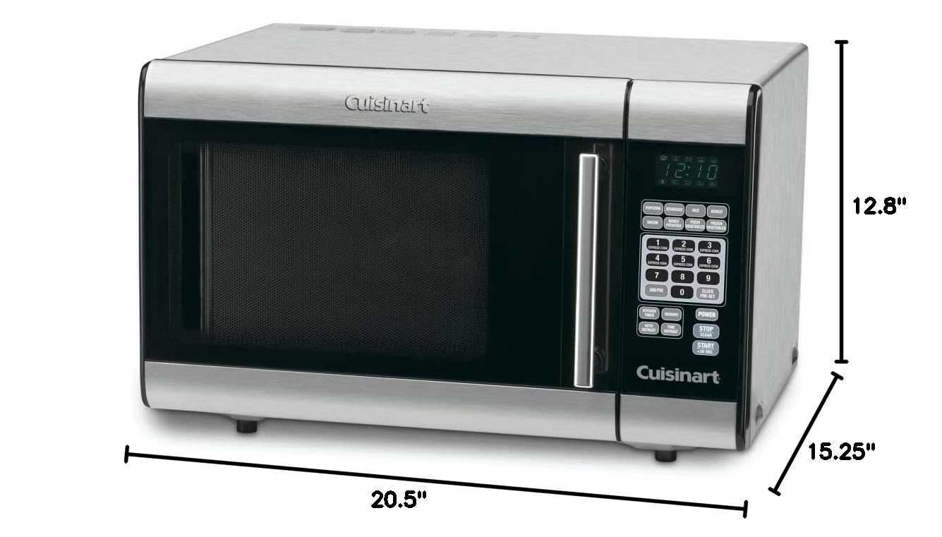 Cuisinart CMW-100 1-Cubic-Foot Stainless Steel Microwave Oven, Brushed Chrome