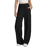 ANYOCEAN Women's Linen Straight Pants-Drawstring Elastic Waist Casual Wide Leg Trousers