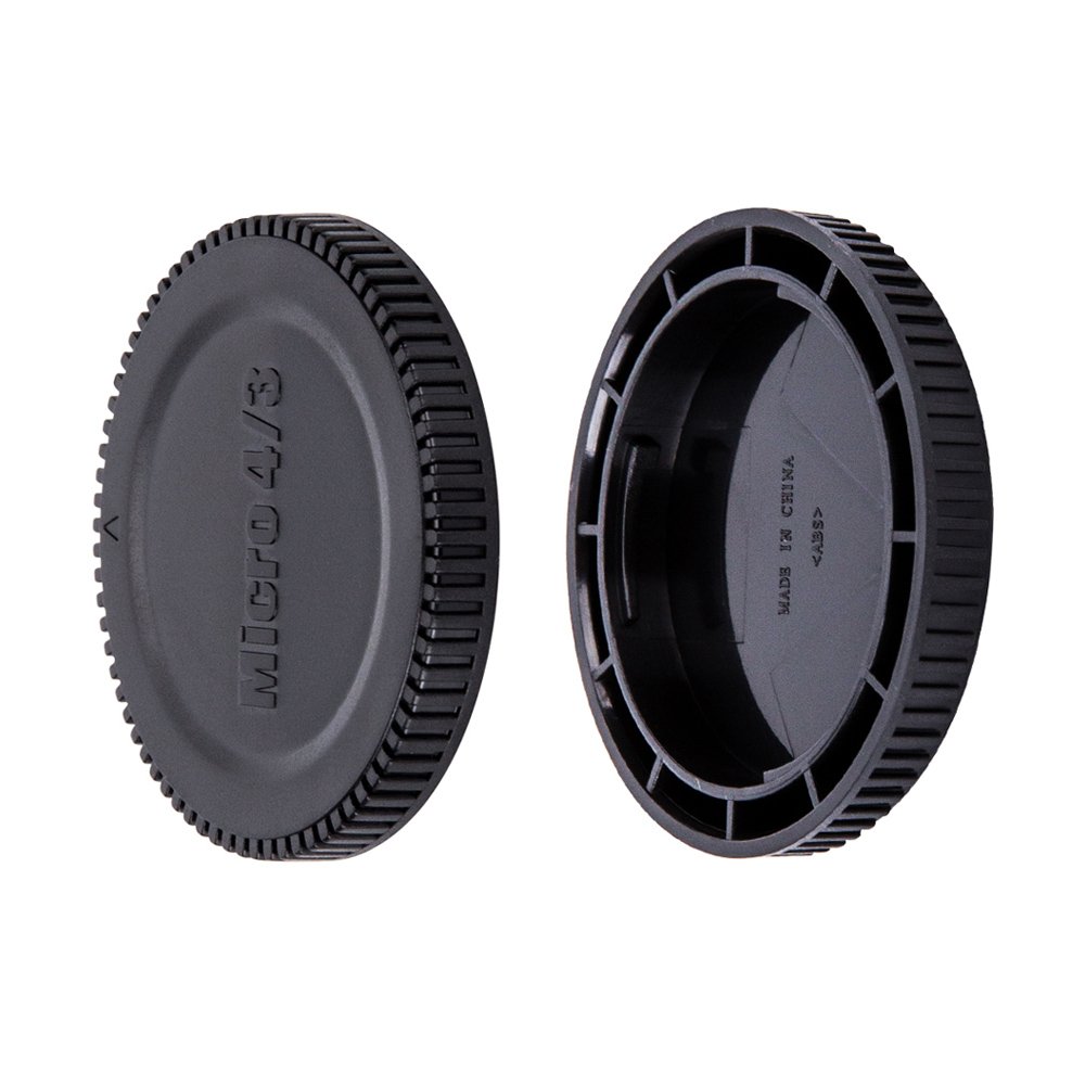 JJC Body Cap + Rear Lens Cap Set for Micro Four Thirds System i.e Olympus, Panasonic M4/3 Mirrorless Cameras and Lens (1 Set)