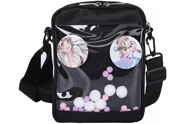 Noy Lacha Ita Bag Crossbody DIY Anime Pin Display Crossbody Bag Cell Phone Transparent Pin Purse for Girls and Boys