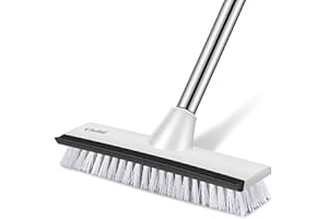 SetSail Floor Scrub Brush with 51-Inch Long Adjustable Handle 2 in 1 Scrape Brush Stiff Bristle Floor Scrubber for Cleaning S