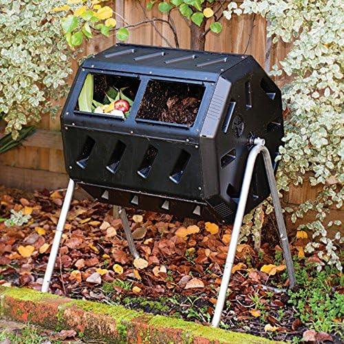 37 Gallon Composter Bin with 2 Chambers for Home Compost Mix