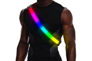 OLIKER LED Reflective Running Gear,High Visibility Reflective Belt Sash with Safety Light,USB Rechargeable Adjustable Size Night Accessories for Night Outdoor Running