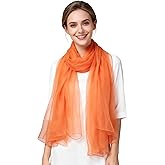 K-Elewon Solid Color Silk Feeling Scarf Fashion Scarves Wrap Long Lightweight Shawls for Women