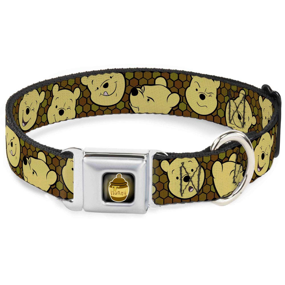 Buckle-Down dc-wdy273-l dyhp honey pot full color black/browns dog collar, large/15-26 inch