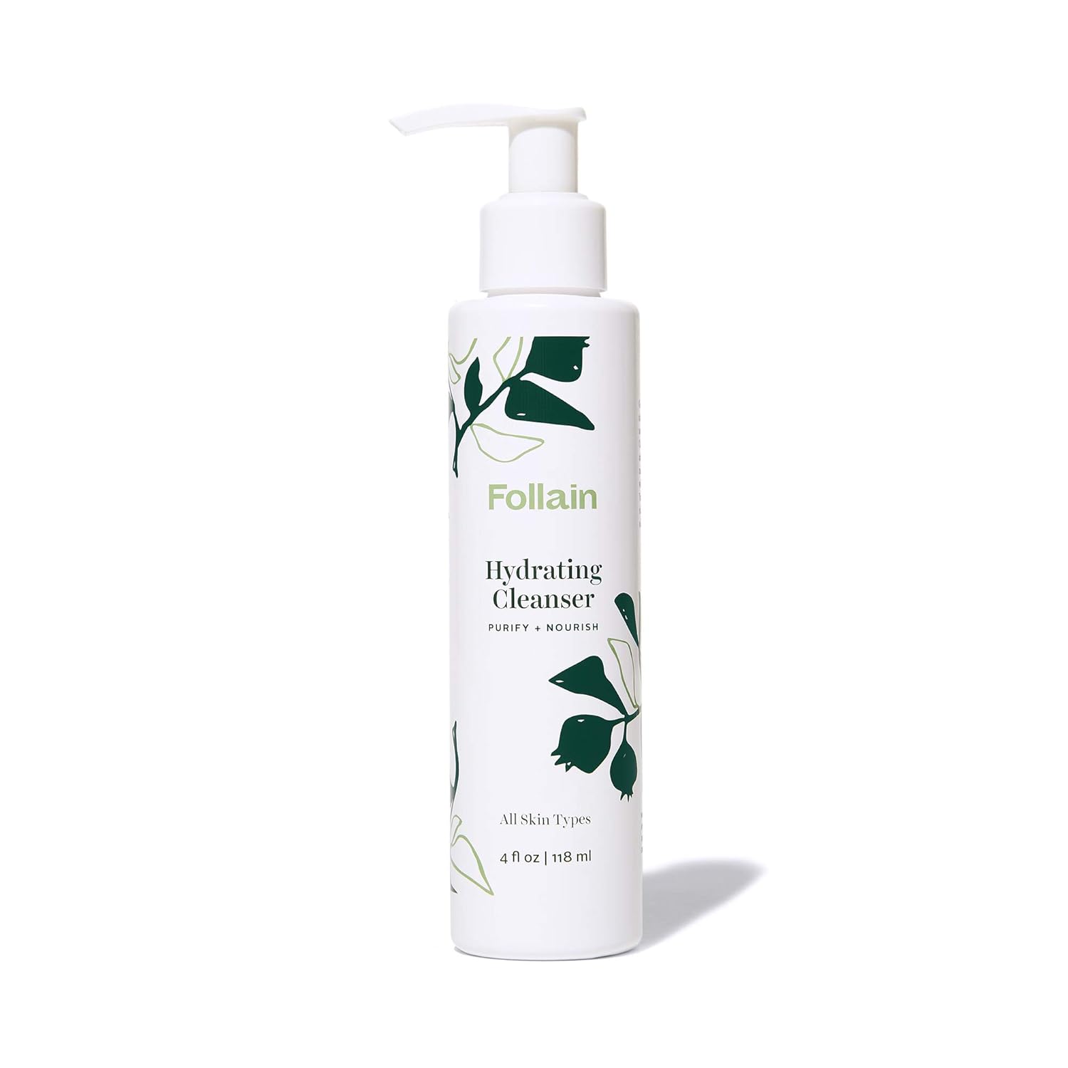 Follain Hydrating Cleanser: Purify + Nourish – Willow Bark, Green Tea, Moringa – Non-stripping, deep cleaning – All Skin Types – Clean Beauty – 4 fl oz