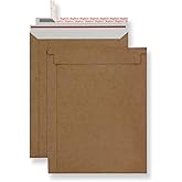 Bonfasvo Rigid Mailers 30 Pack 7.5 x 9.5 inches Brown Self Seal Stay Flat Bulk Cardboard Kraft No Bend Mailers Peel and Seal for Document Photos Pictures Papers Files CD