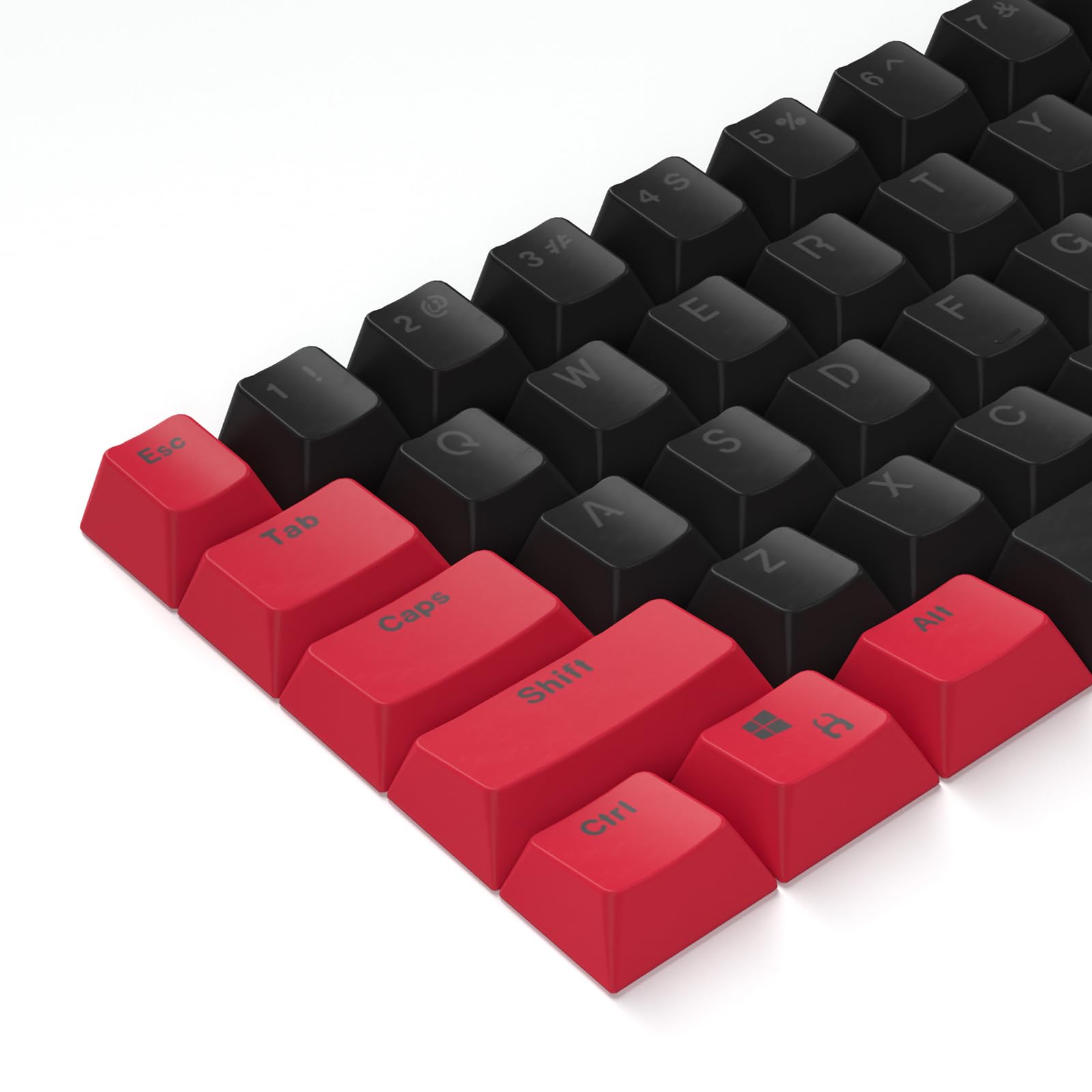 61 Backlit Red Black PBT Keycaps OEM Profile for Cherry MX Switches 60% Layout Mechanical Keyboard