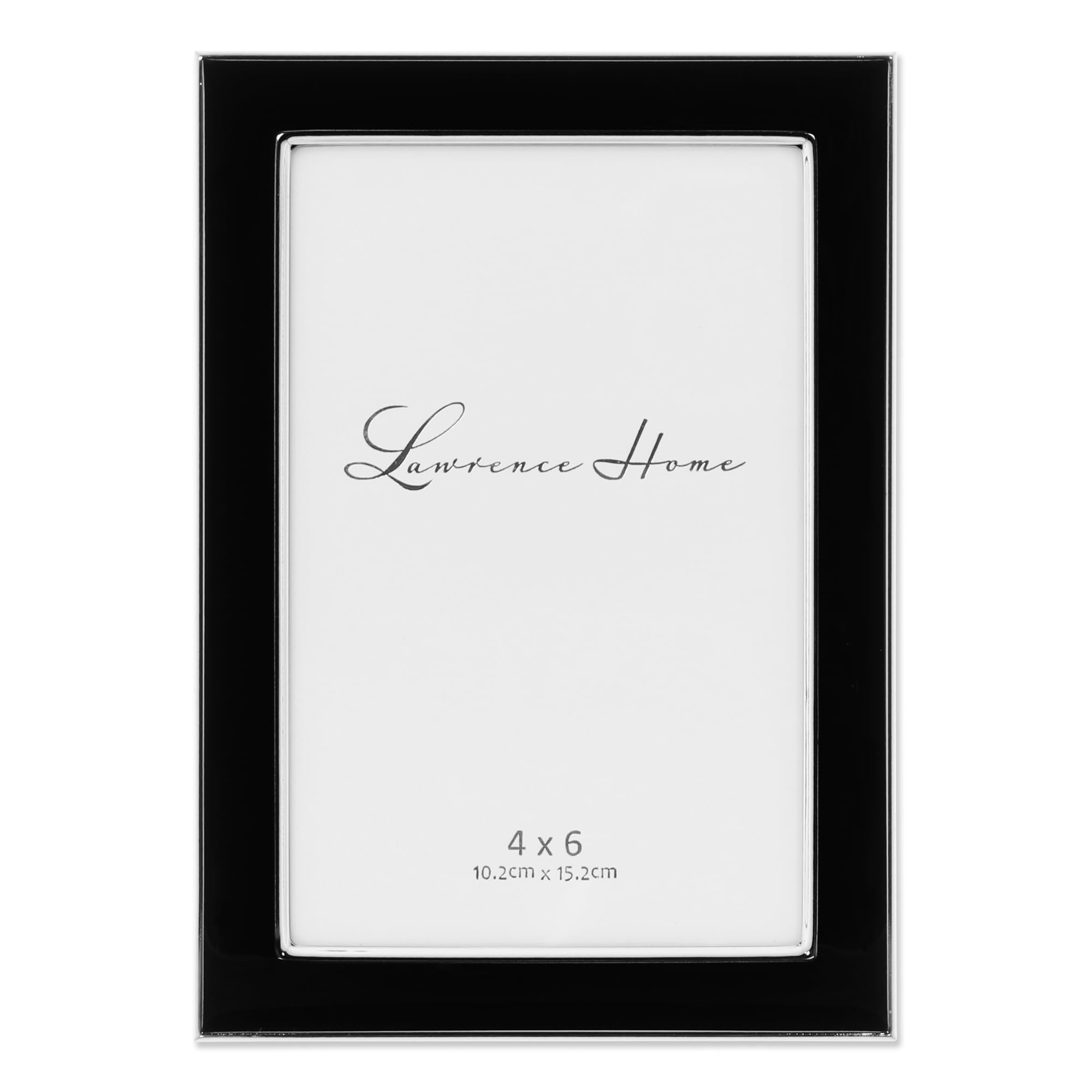 Lawrence Frames 586046 Silver Plated 4x6 Metal with Black Enamel Picture Frame — image 1