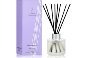 Brakula Reed Diffuser Set - Lavender Scented Essential Oil includes 8 Sticks, Bathroom Bedroom Home Office Decor, 3.4 oz/100 ml