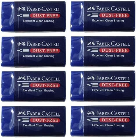 Choose 4, 8, 12pcs Faber-Castell Art Pencil Eraser Blue, Dust Free (8pcs)