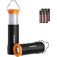 EverBrite 2-in-1 Mini Lantern and Flashlight Set, 3W LED with 3 Modes & Zoomable Feature, 2 Pack Collapsible Camping Lantern 