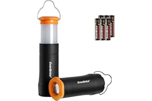 EverBrite 2-in-1 Mini Lantern and Flashlight Set, 3W LED with 3 Modes & Zoomable Feature, 2 Pack Collapsible Camping Lantern 