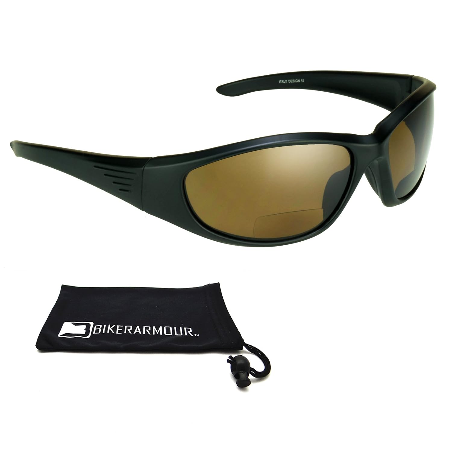 Motorcycle Polarized Bifocal Sunglasses for Men (Brown 1.50) Automotive