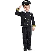 Dress Up America Pilot Costume for Boys and Girls - Airline Captain Uniform for Kids - Role Play Dress Up for Children