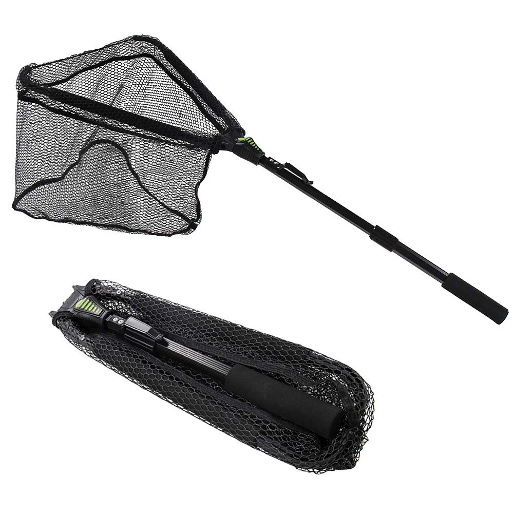 Landing Nets for Fishing with Foldable Triangel Hoop and Telescoping Handle for Fish Catch and Release