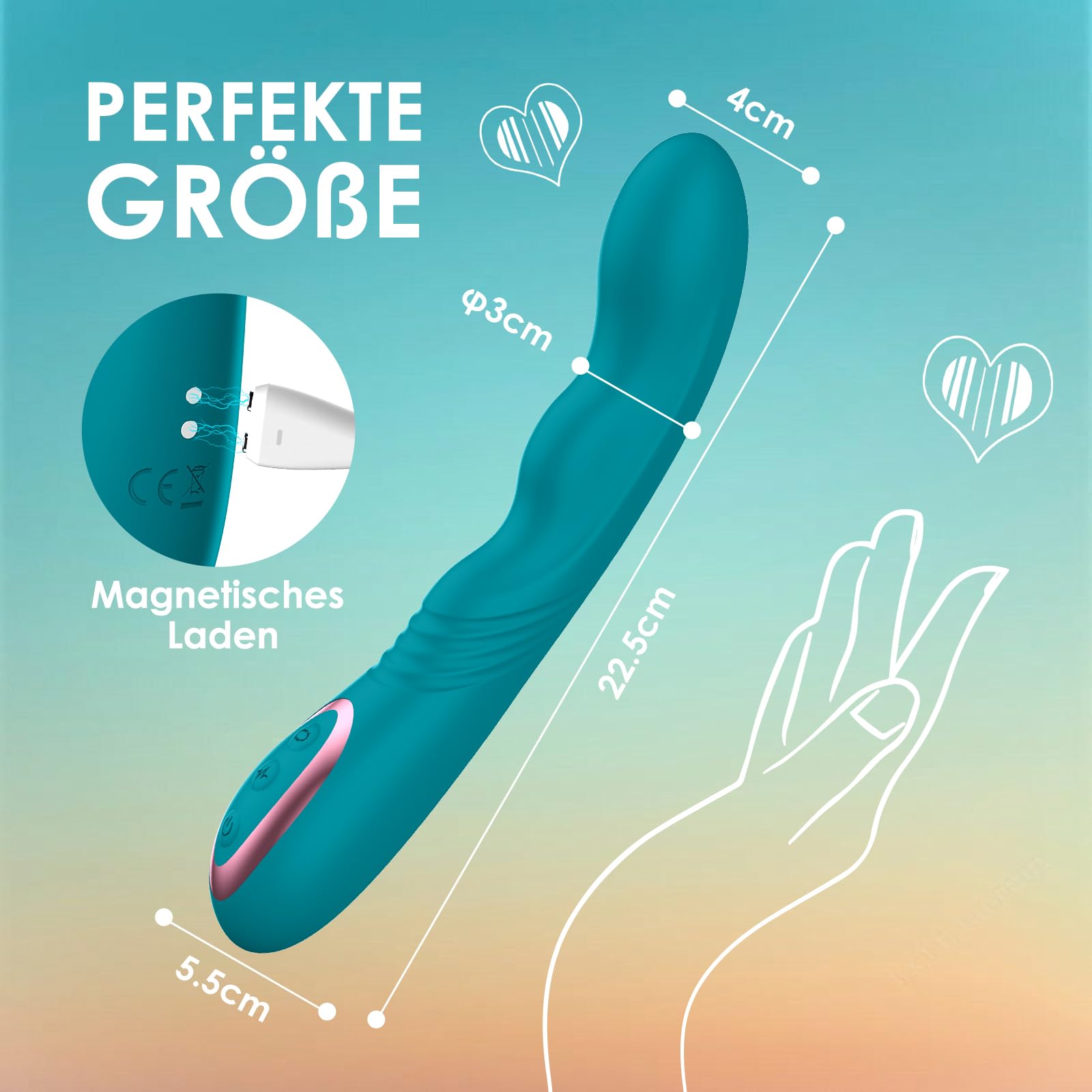 Vibrator für Sie G-Punkt, Vibration für Frauen mit 3 Rotationsmodi und 10 Vibrationsmodi,Leiser Dildo Vibratoren,Sex Spielzeug für die Frau,Sex Toys Vibratorensets für Frauen,Wellendesign Sexspielzeug