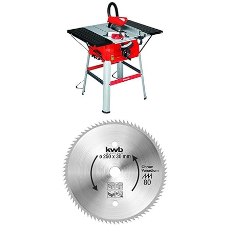 Einhell Tischkreissäge TC-TS 2025/1 U (2000 W, Sägeblatt Ø 250 x Ø 30 mm, max. Schnitthöhe 85 mm, Tischgröße 640x487 mm) + kw