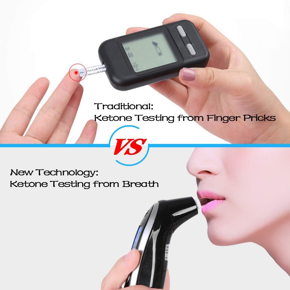 EEK-Brand Ketone Meter Professional Grade Digital Ketone Breath Analyzer Tracing Ketosis Status with 10 Mouthpieces (Black) - Image 3