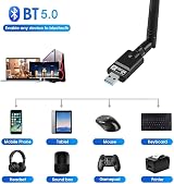 HDAKDDHG WiFi Adapter 1300Mbps Bluetooth 5.0 USB 3.0 5GHz 2.4GHz AC view 3