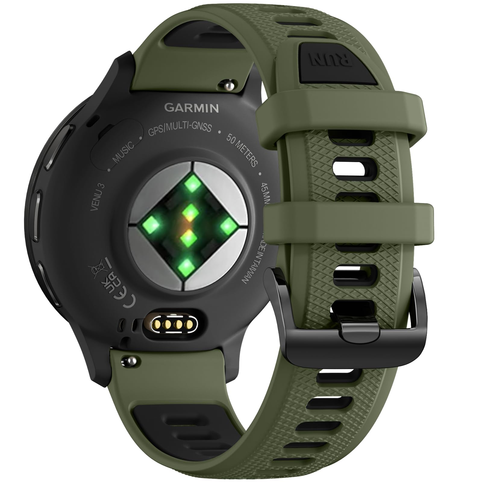 GEAK Two-tone Design Compatible with Garmin Venu 2 Watch Band,22mm Quick Release Soft Silicone Sport Replacement Strap Compatible for Garmin Vivoactive 4/Venu 3 4/Forerunner 965/265/255 Watch Band Men
