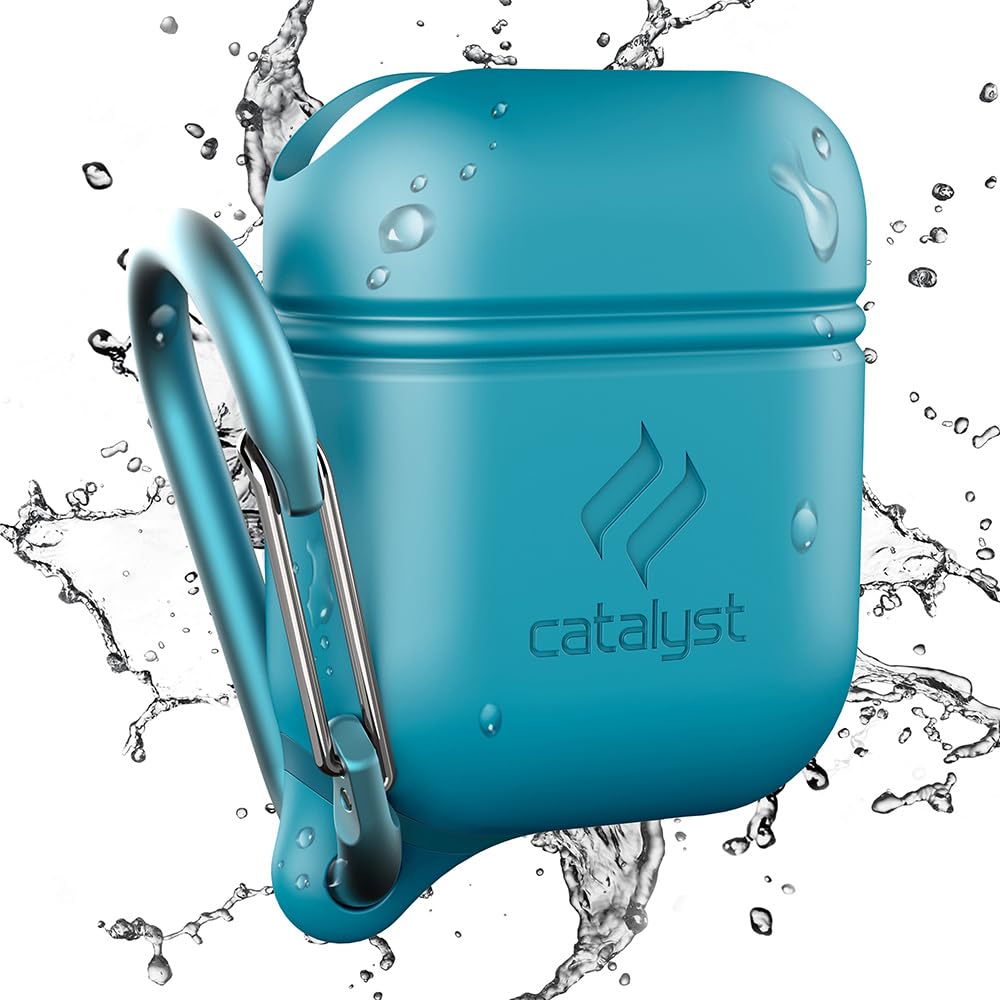 Catalyst Waterproof Case for AirPods 2nd Generation and AirPods 1st Generation - Wireless and USB-C Charging High Drop Protection AirPods Gen 2 and Gen 1 Case with Carabiner, One Piece Design