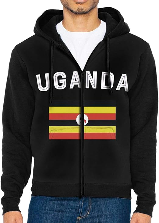 Uganda Flag Mens Zip Up Hoodies Stylish Hoodies Sweatshirt