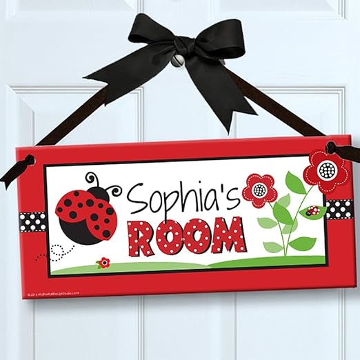 Amazon Com Little Ladybugs Personalized Kids Door Wall Sign Room