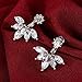 JieyueJewelry 4 Pairs Lotus Flower Earrings Stud Jacket Earrings Simple Chic Earrings Back Cuffs Stud Earring sets for Women Girls(Silver)
